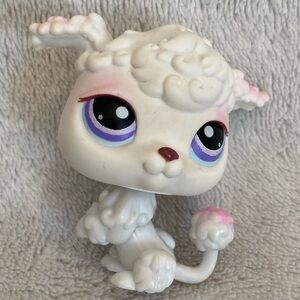 2004 VTG Hasbro LPS white Poodle Dog #101 Authentic Littlest Pet Shop